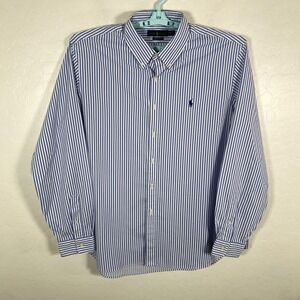 Ralph Lauren Shirt Mens 2XL Blue Button Down Performance Stretch Striped Pony
